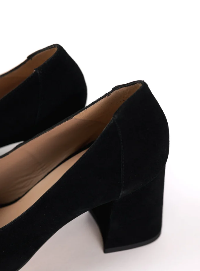 Mocasines Tacón Ancho Negros de Ante - Hechos en España | Ysbel