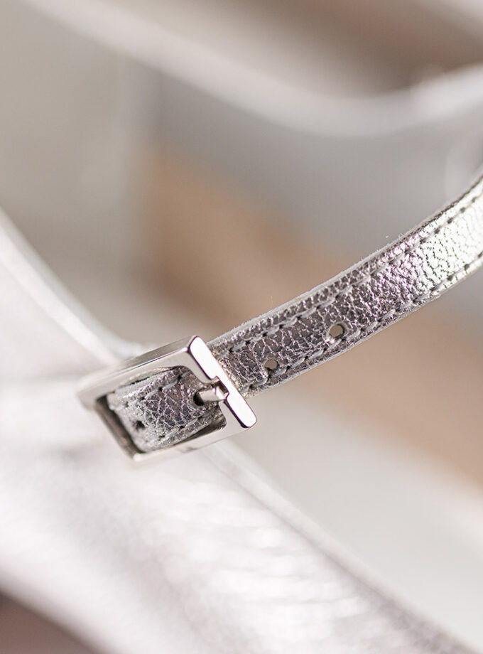 Merceditas Plateadas de Piel para Mujer – Elegancia y Comodidad | Ysbel