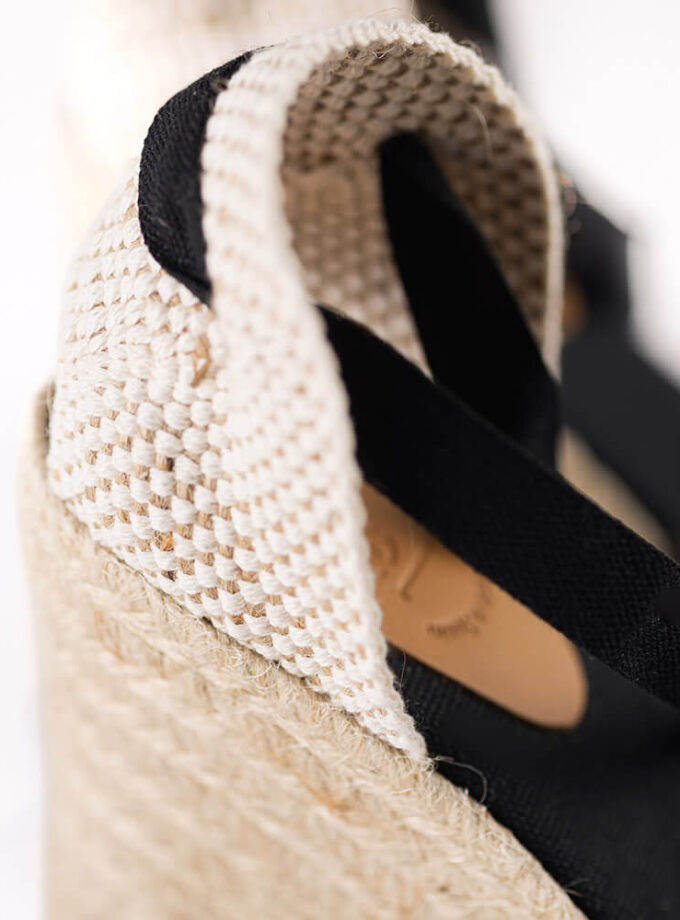 <b>Alpargatas de cuña Ana</b></br> Negras