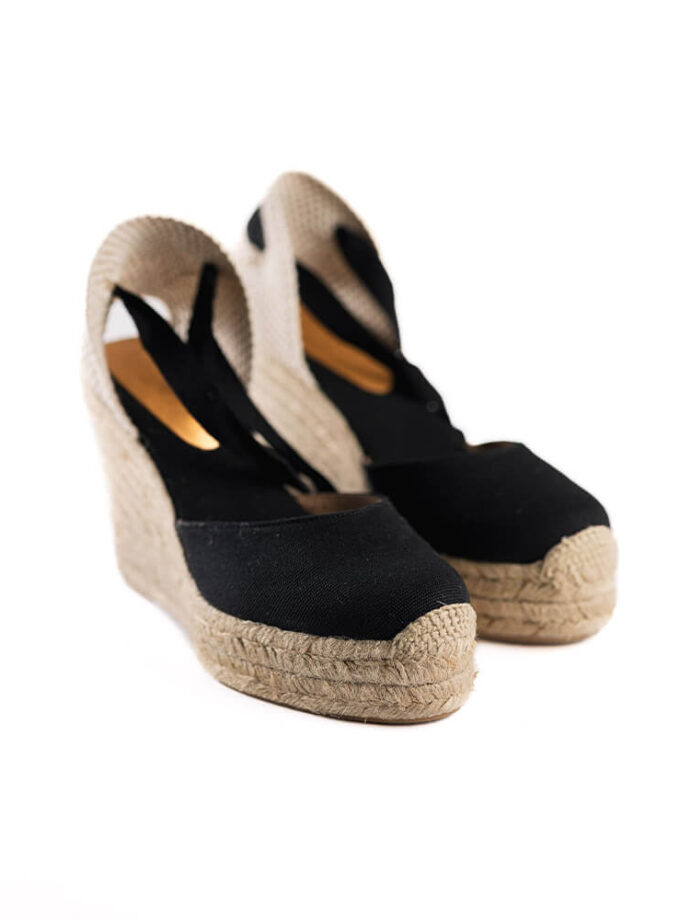 <b>Alpargatas de cuña Ana</b></br> Negras