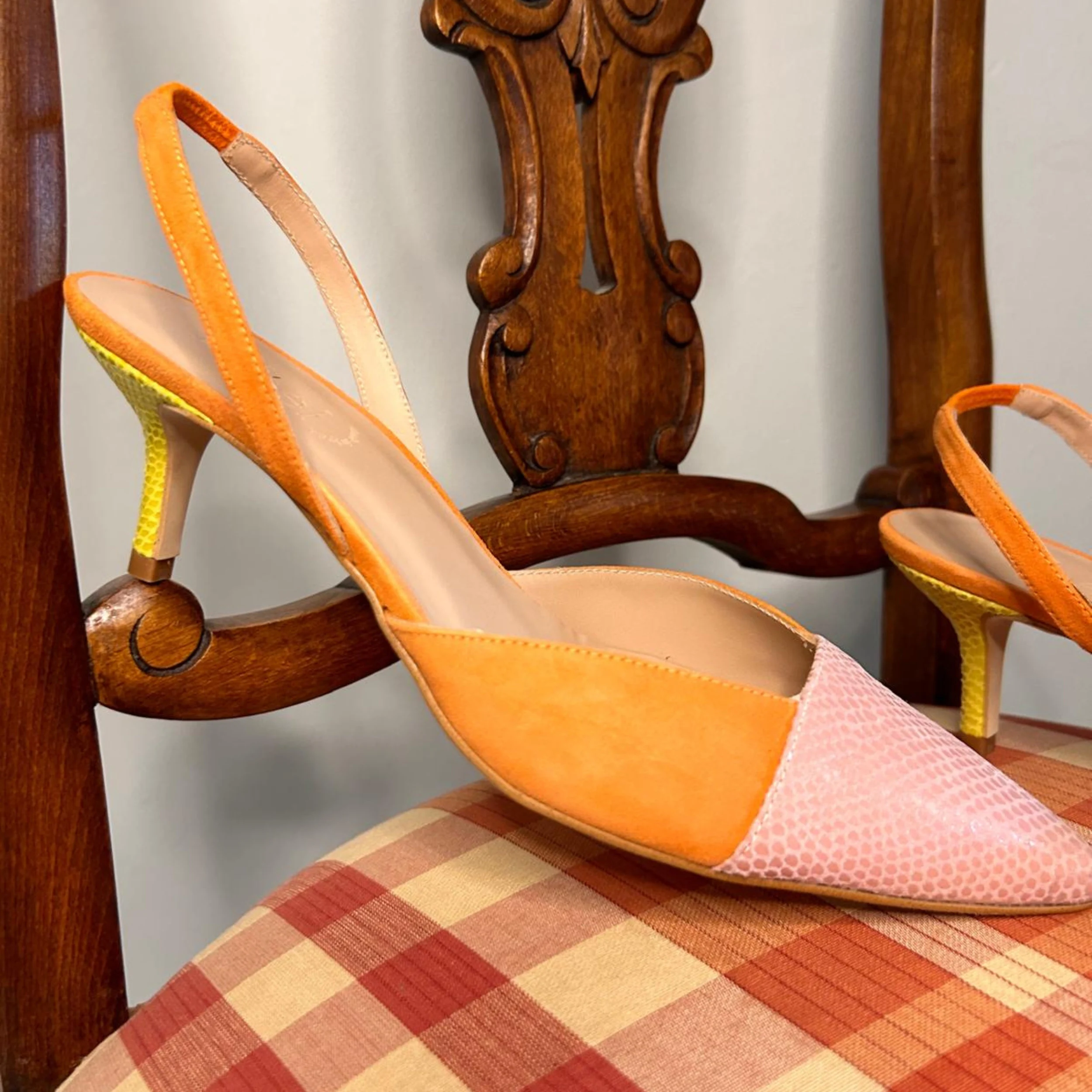 Salón ajustable tobillo Clotilde mandarina correa elástica comodidad Ysbel