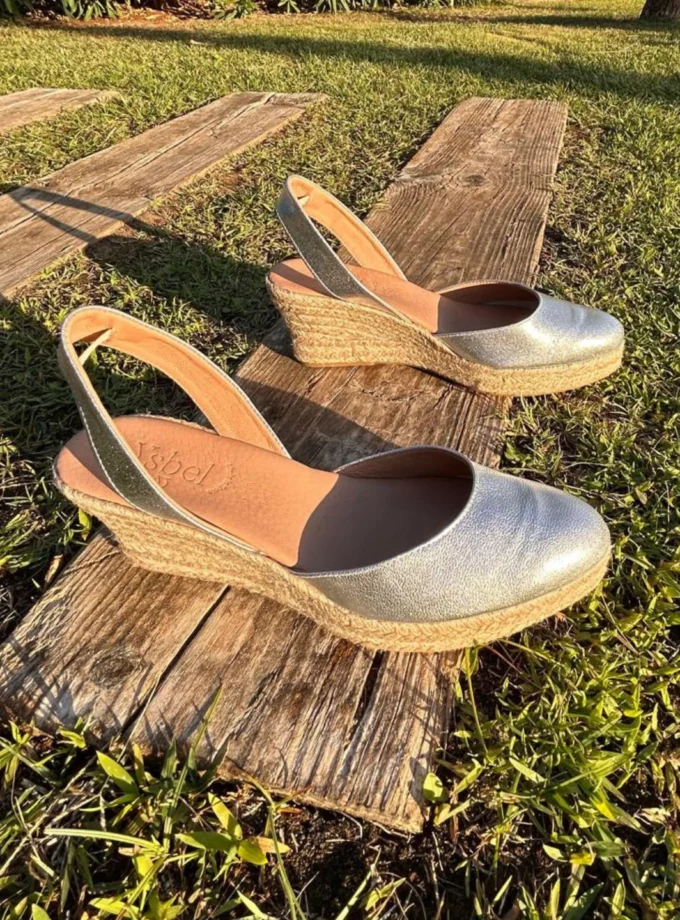 <b>Alpargatas de cuña Marilyn</b></br> Plata