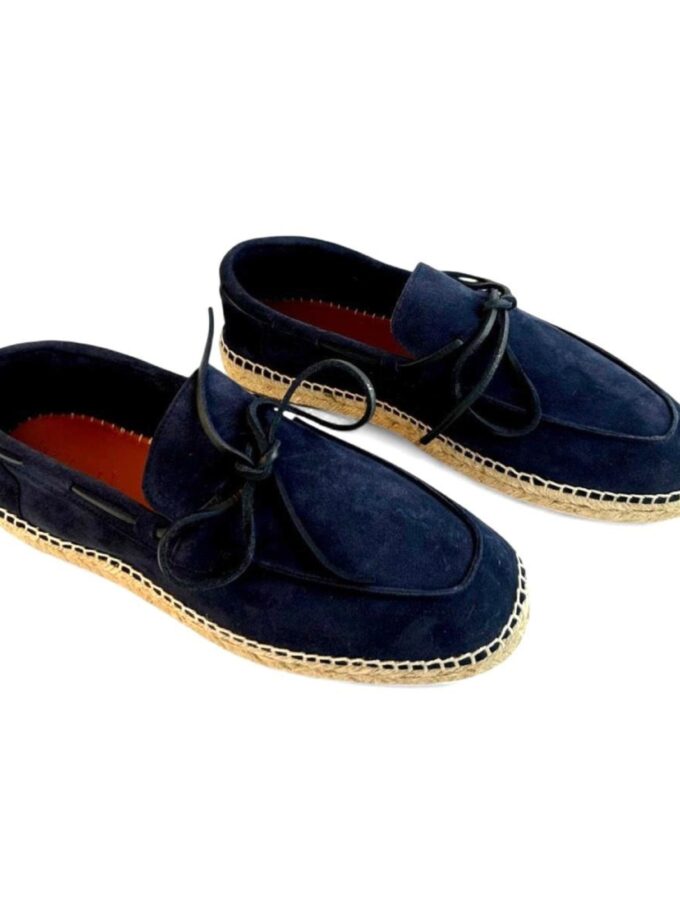 <b>Alpargatas náuticas de piel para hombre Carlos</br></b> Color navy blue