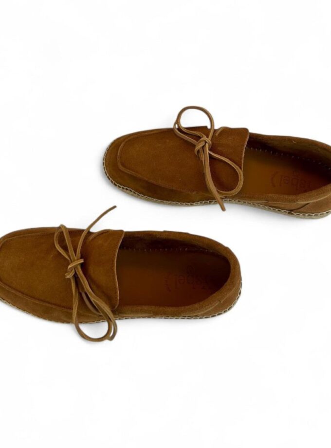 <b>Alpargatas náuticas de piel para hombre Carlos</br></b> Color brandy